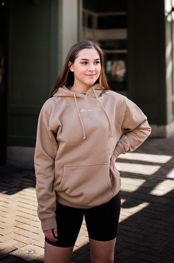 Basics - Sandstone SHE IS Hoodie